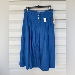 NWT- Vintage Liz Claiborne 100% Silk Blue Skirt Sz 12P